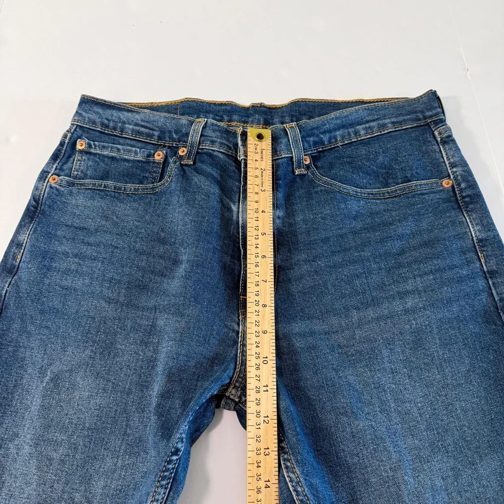 Levis 505 Regular Fit Mens Jeans 34x32 Medium Wash Straight Leg Denim